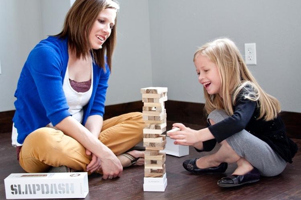 Mom and daughter play SLAPDASH